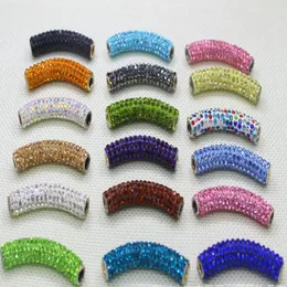 20 risultati di gioielli da 45 cm PCSlot Micro pavimentazione multicolore mocrolori Cz Cristallo Tubi lunghi perline di piegatura braccialetti Diy21782733469601