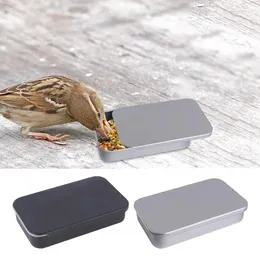 Andere Vogelversorgungen Handheld Hummingbird Feeder Birds Food Treat Box Aufbewahrung Push-Pull-Abdeckung Metall Behälter wasserdichte kleine Spielsachen