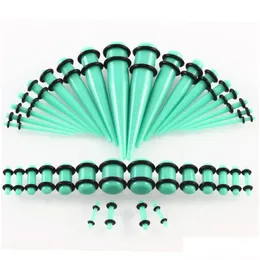 Stecker Tunnel 36PCs/Los Acrylohr -Messgerät und Stecker Stretching -Kits gemischte Farbfleisch -Tunnel Expansion Körper Piercing Schmuck G DH2MQ