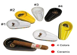 Ashtrays Single Cigar Holder Round Ash Slot Ceramic Ashtray 3 Colors Tobacco Ash For Smoking DHB3466228247