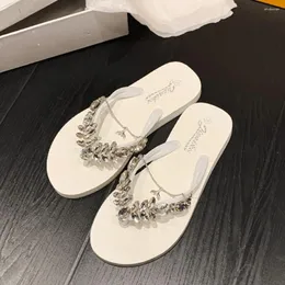 Slippers Fashion Flip Flops Women Summer Glass Diamond Women's Daily Outwear Anti Slip Wear-resistant Designer Sandals