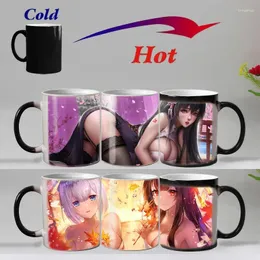 Tazze sexy toral girl girl balck tazza di gioco quadratico tazza di caffè che cambia colore fresco moderno tazze da tè da tè da tè