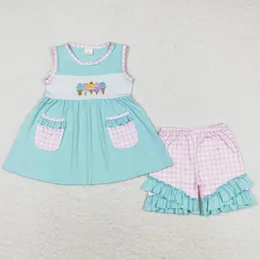 Kleidung Sets Baby Girls Kleidung Sommer Eis Eiszeithälfte Top Ruffle Shorts Outfits Match Dress Boutique Schwester