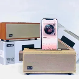 مكبر صوت بلوتوث اللاسلكي سطح مكتب خشبي راديو راديو صغير محمول بطاقة صوتية صغيرة