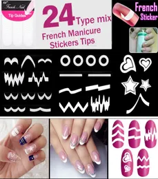 1824 Sheets French Tip Nail Sticker Stencil Tips Guide Swirls Manicure Nails Art Decals For Fringe DIY Sencil 3D Styling Beauty T1490443