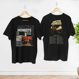 Erkekler Tişörtleri Dünya Turu 2023 Basılı T-Shirt Arktik Maymunlar Konseri Arktik Maymun Rock Band Man Sesli Arctic Monkeys Hayranları GI T240510