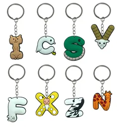 Clasps ganchos letras de animais chaveiros de chaves de chaves para mochilas para as mochilas Favorias Favorias Mulheres Chavejando a cadeia de chaves da escola adequada Gi ot1la