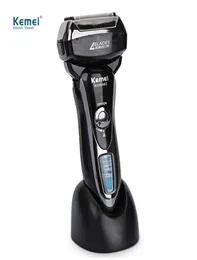 2020 New Electric Shaver Razor Professional 4 Blade Hign Speed ​​Motor Shaver Maglev 커팅 시스템 LCD 디스플레이 100240V KEMEI1489949