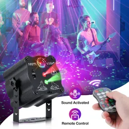 Mini RGB Laser Projector Stage Light DJ Disco LED Lamp UV Sound Strobe Stage Effect Wedding Xmas Holiday Party