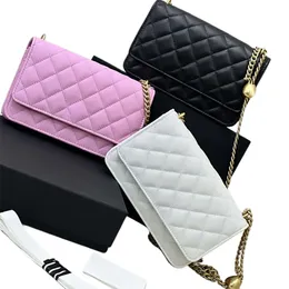 Väskor 10a klassisk plånbok på kedjor crossbody påsar lammskinn spegel 1: 1 kvalitet designer lyxväskor axel väska handväskor flik väska kvinnväska med presentförpackning set wc433