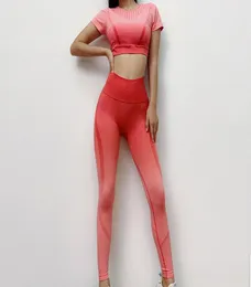 Mulheres PS Pants de ioga Esportes de Leggings Summer Gradiente de Leggagem Fitness de Fitness de Legness High2925623