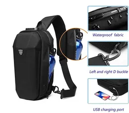 Backpack Anti Theft Hard Shell Chest Bag Men Crossbody Shoulder Bags USB Waterproof Travel Outdoor Riding Sports Pack