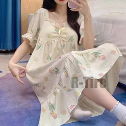 Women's Sleepwear Women Summer Nightdress Girls Plus Size Large 6XL Nightgown Short Sleeve Night Dress Nightskirt Nightwear