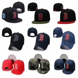 Red Soxes- B Letter New Brand Hip Hop Cap 남자 여자 야구 모자 스냅백 단색면 뼈 스타일 패션 모자