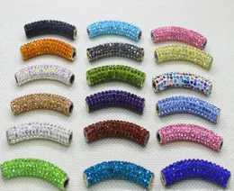 20 pcslot 45 cm Schmuckfunde gemischte mehrfarbige Mikropaven -CZ -Kristallrohrlöhrchen Biege Perlen Armbänder DIY21782739052842
