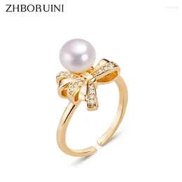 Кластерные кольца Zhboruini Natural Freshwater Pearl Ring 14k Золото.