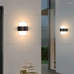 Lampy ścienne Północna Europa Moderne światło LED LED Wodoodporne drzwi poza balkonowym przejściem Garden Courtyard Villa