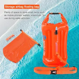 20L Floating Dry Bag with Adjustable Belt Inflatable Waterproof Bag Floating Dry Bag Equipment Buoy for Open Swimming 240430