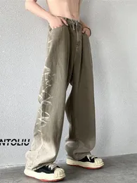 Kadınlar kot hip hop kargo kadın sonbahar pantolonlar bahar gevşek femme kravat boyalı pantolon sokak kıyafeti punk kpop harajuku japonya kızlar