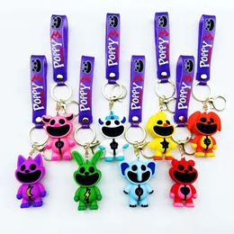 Kinder Spielzeugpuppen Schlüsselbund niedliche Cartoon -Anhänger Accessoires Anime Game lächelnde Critters Schlüsselkette Horror Tierreihe Kaninchen Elefant Doll Keyring