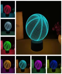 الإبداع ثلاثي الأبعاد كرة السلة كرة السلة LED Illusion RGB تغيير التدرج الرؤية الرؤية مصباح غرفة نوم ليلا الضوء الرياضي أولاد 1362863