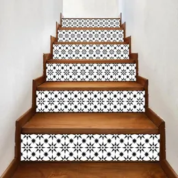 Fensteraufkleber 6pcs Treppe Treppe Riser Floor Aufkleber DIY Wandtaste Mode Treppe Wohnzimmer Dekoration 2024