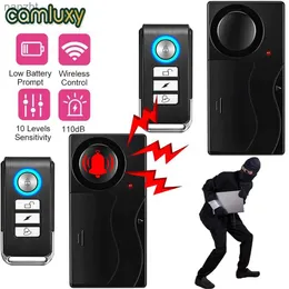 アラームシステムCamluxy Anti-Theft Alarm 110dB Loud Door and Window Alarm Wireless Vibration Alarm with Remote Control自転車安全センサーWX