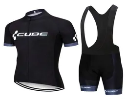 New Men Cube Team Cycling Jersey Anzug Kurzarm Bike Hemd Labber Shorts Set Sommer Schnell trockene Fahrradoutfits Sport Uniform Y20043157024