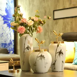 مزهريات التصميم الخزفي الحديث الحد الأدنى من Ikebana Nordic غرفة المعيشة الفاخرة فاسو لكل فيوري ديكور المنزل WZ50HP