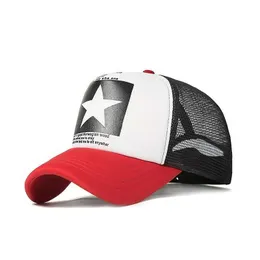 Ball Caps Five Point Star Drukowana czapka baseballowa wiosna/lato oddychający czapka siatkowa męska Outdoor Sunshade Hat Regulowany dziki kapelusz