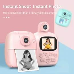 Kids Instant Print Camera Thermal Drucker Video -Rekorder tragbarer Smart Digital Dual Objektiv Selfie Toys Geburtstagsgeschenk 240509