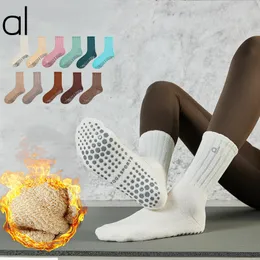AL-266 Sonbaharda ve Kış Anti-Slip Pilates Çorapları Orta Tüp 2 Çiftlik/Lot Çoraplarında