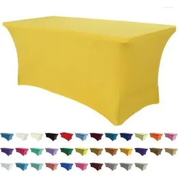 Tavolo tessuto elastico coverte tovaglia da tovagliolo vestiti aderenti per tavoli a colori solidi rettangolari raccolti di famiglia nera
