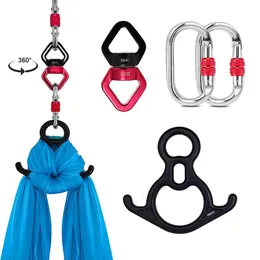 أجهزة Silks Aerial Swing دوارة السليل Carabiners Rock Climbing Fly Yoga Ammock Accessories 240506