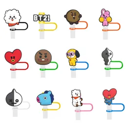 기타 홈 장식 BT21 17 컵 팁 팁 뚜껑 및 파티 먼지 방진 캡 40 온스 물병 SILE ERS CAP 귀여운 재미있는 텀블러 토퍼 OT6I3