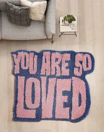 Dywany różowe jesteś tak kochany dywan do salonu puszysty dywan łazienkowy dekoracje domu Funky Cute Girl's Sypialnia mata podłogowa bez poślizgu