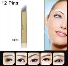 50 PCS PCD 12Pin Permanent Make -up Manual Eyebrow Tattoo Nadel Blade für Microblading Pen9371500