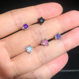 925 orecchini artigli di draghi colorati in argento sterling semplici perforati micro bling bling cz zircone ghiaccio fuori da uomo donna gioiello punk