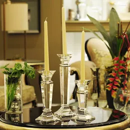 Portatori di candele Nordic Luxury Crystal Glass Glass Haring Centrotavola per matrimoni decorazioni Candelabra Coffee Decorazione per la casa
