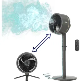 Tubarão FlexBreeze Pedestal Combattop Fan interno/externo com controle remoto, operação com fio/sem fio e acessório de nebulização Instacool - silencioso, poderoso, portátil