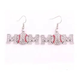 Samlingsbar för basebollmamma Rhinestone softball pannband örhänge bling halsband sport spel boll post basket volleyboll dr dhcjg