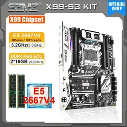 Motherboards SZMZ X99-S3 Motherboard Processor And Memory Kit With Xeon E5 2667 V4 CPU 2 16GB DDR4 RAM X99 LGA 2011 V3 Set