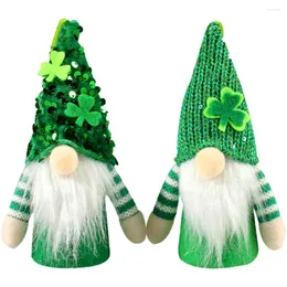 Dekoracyjne figurki 2 szt. Elf ozdoby Leprechaun Gnome Pluszowy dekoracja Shamrock St Patrick's Day Wiszące wisiorki
