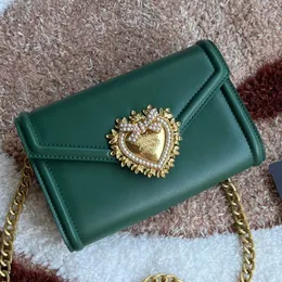 Kalbskinne Devotion Mini Bag Designer -Tasche Frauen Mode Clutch Bags Luxus klassische Umhängetaschen Einkaufstaschen Herz Schmetterling Logo und mit Perlen eingelegt