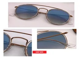 NEU 2019 Steampunk Vintage Round Metallstil Doppelbrücke Sonnenbrille Eyewear UV400 Glasslinse Blitz Sonnenbrille Oculos de Sol 3645806667
