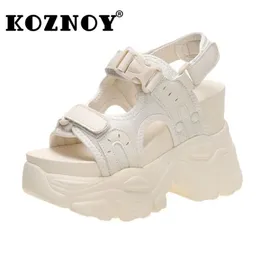 Koznoy 105см открытые пальцы на платформу на платформе Super High Hidden Heels Women Sandals Comfort Shoes Slaper