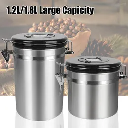 Storage Bottles Canister Stainless Steel For Coffee Beans Coffeeware Container With Co2 Valve Airtight Lid Preserves Freshness