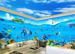 Tapety 3D stereoskopowe tapety ocean światowa przestrzeń do dekoracji ściennej Papel Mural Papel