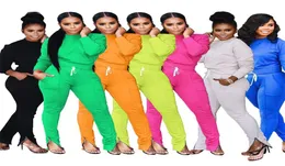Solid Color Long Sleeve Sweatshirt Zipper Joggers Tracksuit Sweat Suit 2 Piece Sweatsuit Set Outfits Women Track Suit8966173