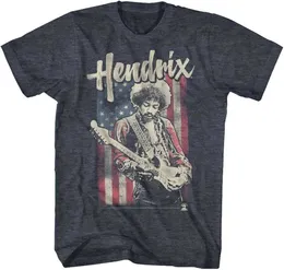 TS Jimi Hendrix 1960-talet Psychedelic Music Icon American Flag Ejressed T-shirt